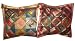 Pair of Decorative Vintage Silk Sari Toss Pillow Shams Cushion Covers