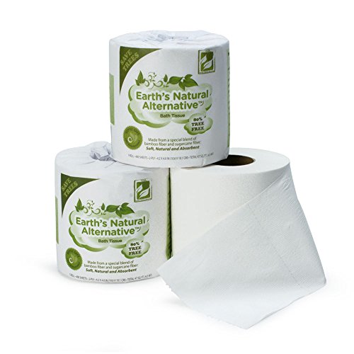 Earth's Natural Alternative Tree-Free Soft White Bath Tissue Jumbo Rolls, 48 Count