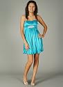 Silky Pleated Brooch Dress for Bridesmaid Formal Prom