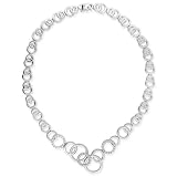 Polished (.925) S/S C.Z. Diamond Interlocking Circle Necklace (Holiday Special)
