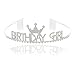Birthday Girl Crystal Rhinestone Front Crown Tiara Headband For Birthday Family Photo