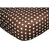 Alli Taylor Circle Time Pink Fitted Sheet in Brown Dot