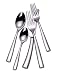 Couzon Stainless Steel Flatware Silhouette Bright  5 Piece Place Settings