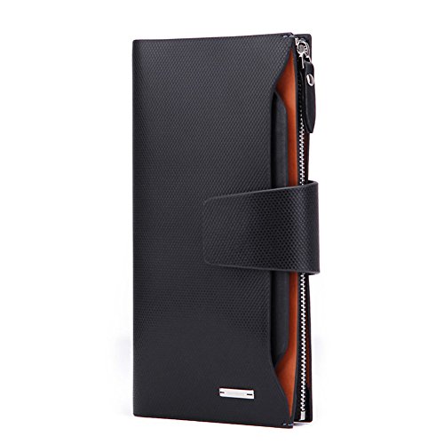 Teemzone mens cowhide genuine leather long style purse …