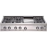 DCS Cooktops Professional 48 Inch Natural Gas Cooktop With Griddle By Fisher Paykel - CP-486GD