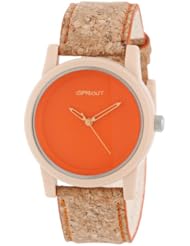 Sprout Unisex ST/5516ORCK Orange Dial Cork Strap Eco-Friendly Watch