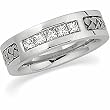 14K White Gold Diamond Handwoven Wedding Band Duo - Gent's Ring - 0.87 Ct.