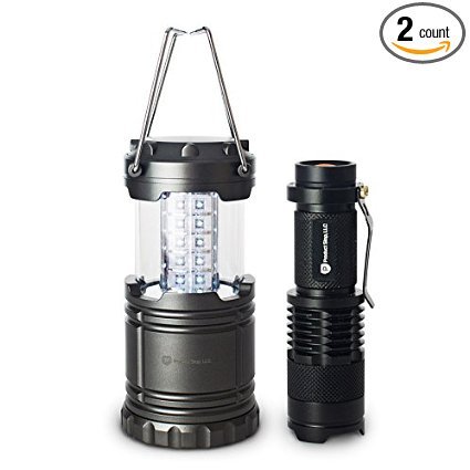 Super Bright LED Camping Lantern and LED Flashlight [Bundle] by Product Stop