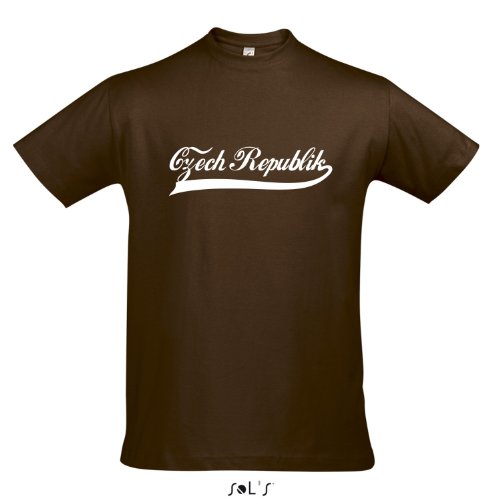 T-Shirt Tschechien Oldschool Czech Republic LÄNDERSHIRT EM / WM FAN Trikot S-XXL , Earth – weiß , M