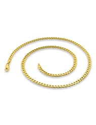 14K Gold Plated Silver Curb Chain 3.8MM (16", 18", 20", 22", 24", 30" inch lengths)