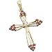 14K Yellow Gold Diamond Cross Pendant