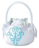 Teal Scroll Flower Basket.