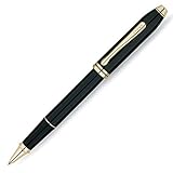 Cross Townsend, Black Lacquer, Selectip Rolling Ball Pen, with 23 Karat Gold Plated Appointments (575)
