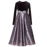 Girls Holiday Dress GREY GLITTER FLORAL BONNIE JEAN Christmas Girl 2T-16