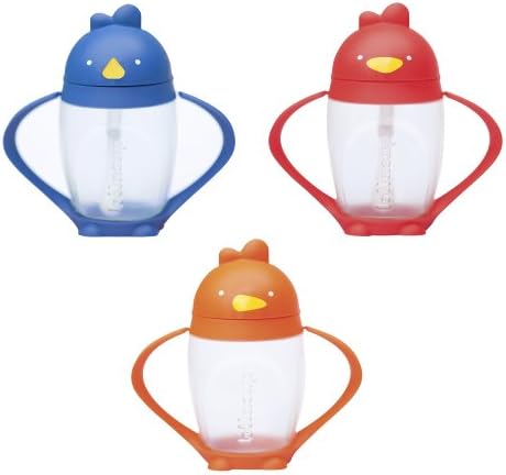 Lollacup Infant And Toddler Straw Cup, 3 Pack - Blue/Orange/Red