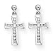 Jewelry : 10K White Gold 1/3 ct. Diamond Cross Earrings