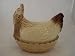 Glazed Stoneware Hen Egg Basket - 