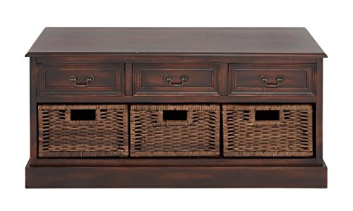 Deco 79 Wood 3-Basket Low Dresser, 40 by 20-Inch