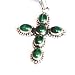 Locket Pendant Chain for Girls in Silver and Melachite Gemstone Summer Jewelry 1.75 inches