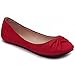 Ollio Women's Shoe Twist Decorative Ribbon Faux Suede Ballet Cute Comfort Flat