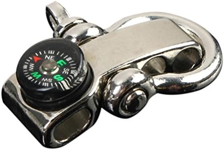 Bluewings(TM) Hiking Stainless Adjustable Paracord Bracelet Buckle Shackle W/ Compass