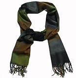 Cashmere Scarf Brown Orange Green Plaid