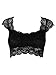 Choies Women's White/Black Lace Cupped Cap Sleeve Crop Top