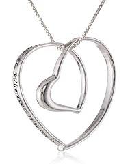 Sterling Silver "Whenever, Wherever, Whatever. As Long As You Are My Whoever". Double Open Heart Pendant Necklace , 18"