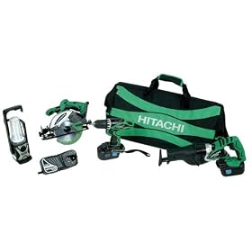Hitachi KC18DVF 18-Volt Ni-Cad Cordless 4-Tool Combo kit by Hitachi