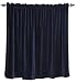Arlee Velvet 80 by 84-Inch Curtain Pole Top 2-Pack, Midnight