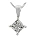1/3 carat Princess Cut Diamond Solitaire Pendant in White Gold (HI/SI)