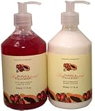 Asquith & Somerset Papaya & Strawberry Hand Lotion & Anti Bacterial Liquid Soap Set