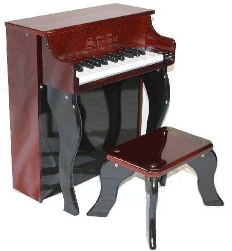 Childrens Toyshop  Toys : Schoenhut Elite Spinet with Bench- Mahogany/ Black
