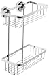 WENKO 18229100 Wandregal Arpino Magic-Loc - Befestigen ohne Bohren, 2 Ablagek�rbe, 2 Haken, Edelstahl gl�nzend, rostfrei, 24 x 32.5 x 15 cm