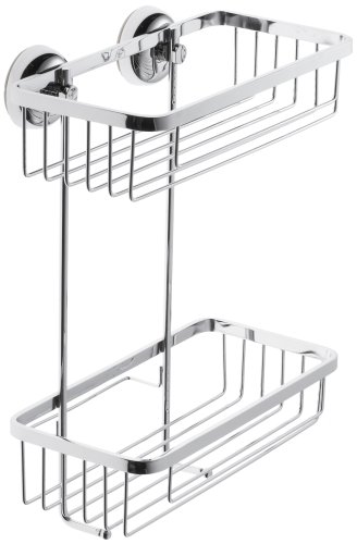 WENKO 18229100 Wandregal Arpino Magic-Loc - Befestigen ohne Bohren, 2 Ablagek&ouml;rbe, 2 Haken Preisvergleich