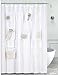 Mrs.Awesome Water-Repellent Mildew Resistant Fabric shower Curtain or liner with mesh pockets 70X72 White - 9 handy mesh pockets - Non Toxic, Eco-Friendly, No Chemical Odor, Rust Proof Grommets