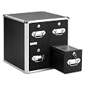 Vaultz VZ01049 4-Drawer Locking CD Storage Cabinet Holds up to 660 CDs (Black with Chrome Accents)