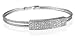 18 Karat White Gold Double-Strand Wire I.D. Bracelet, Enhanced with Pave Set Diamonds.