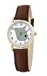 Disney Women's D093S007 Winnie The Pooh Brown Leather Strap Watch