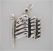 Silver American Flag * CHARM for bracelet