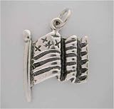 Silver American Flag * CHARM for bracelet