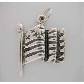 Buy Silver American Flag CHARM for bracelet by SilverSpeck.com