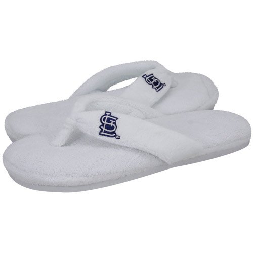St. Louis Cardinals Ladies White Plush Thong Slippers (9/10)