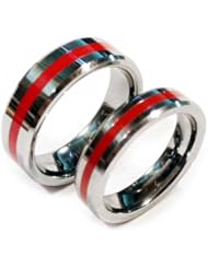 Tungsten Brotherhood® Band with a Thin Red Line for Firefighters Sizes 5 Through 15 (Firefighter Ring)