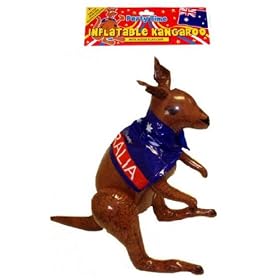 Inflatable Kangaroo - 90cm With Aussie Flag Cape