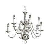 Progress Lighting P4358-09 10-Light Two-Tier Americana Chandelier, Brushed Nickel