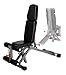 XMark Flat, Incline, and Decline and Ab Combo Adjustable Weight Bench, 7 Positions with Full Decline for Military Press, Dual Rail, 11-Gauge Steel Mainframe, 6-Position Seat, and Adjustable Leg Holder