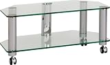  : Optimum Fusion LCD800 2 Shelf Television Stand - Pearl Grey Rods With Clear Glass