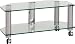 Optimum Fusion LCD800 2 Shelf Television Stand - Pearl Grey Rods With Clear Glass Image