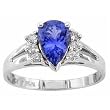 14K White Gold Tanzanite and Diamond Ring